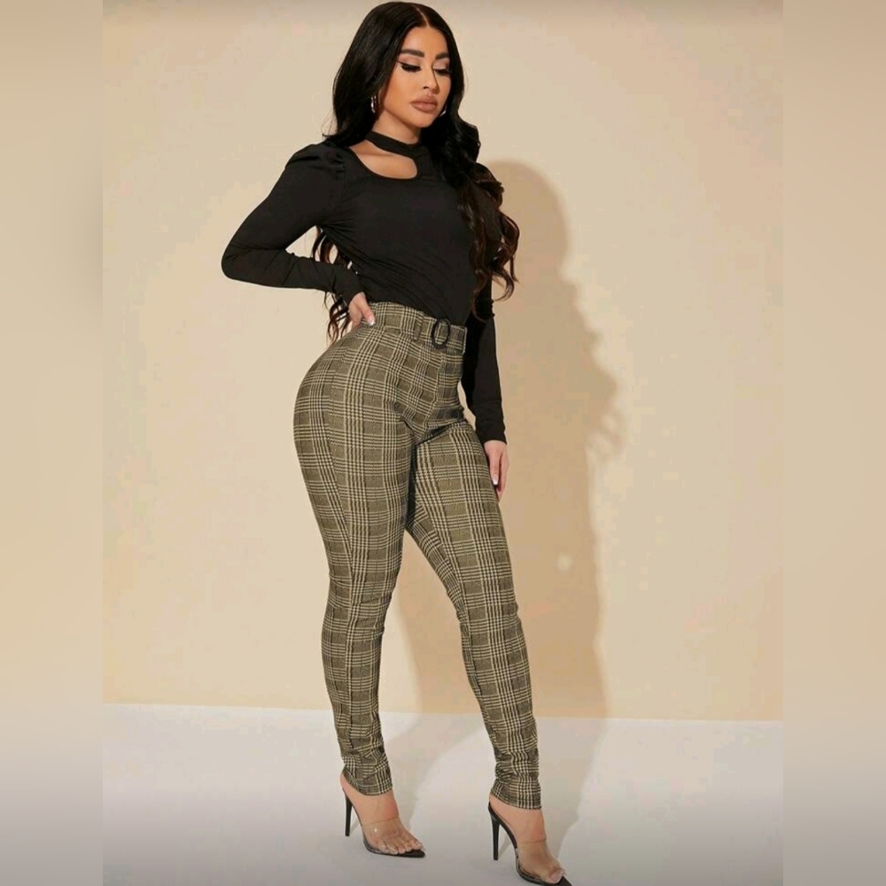 Plaid High Waisted Pants